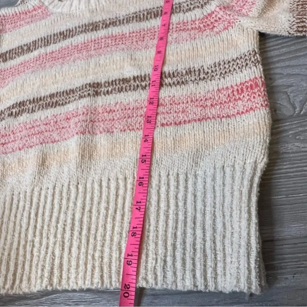 J. Crew Bouclé crewneck sweater in wide stripe sz S